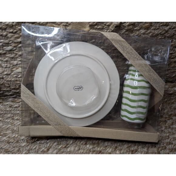 Ceramic Cookies And Milk For Santa Christmas Set By Mud Pie Milk Jug & Plate - Picture 5 of 5